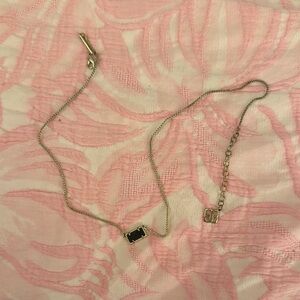 Gold Chain Necklace with Black Pendant